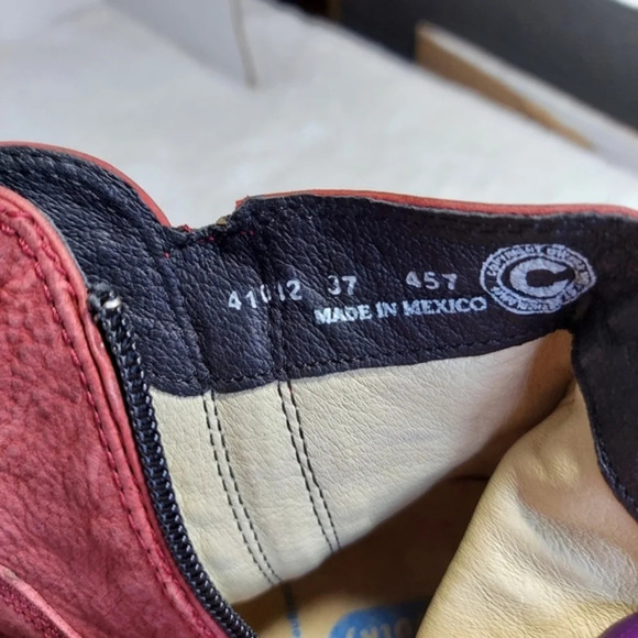 Wolky Alpine Red Distressed Leather Double Zip Square Toe Ankle Boots - Picture 3 of 14